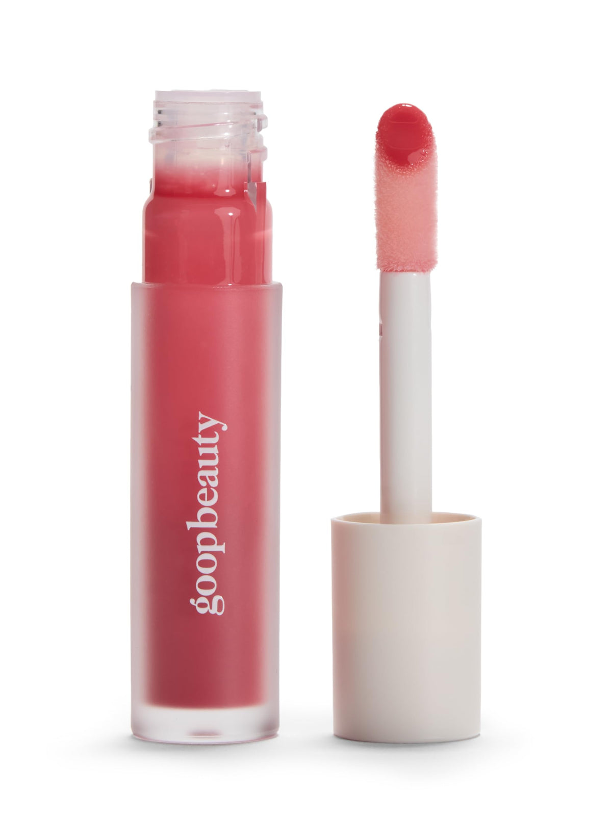 goop Beauty Hydra-Barrier Gel Gloss bottle on white, showcasing hydrating lip care.