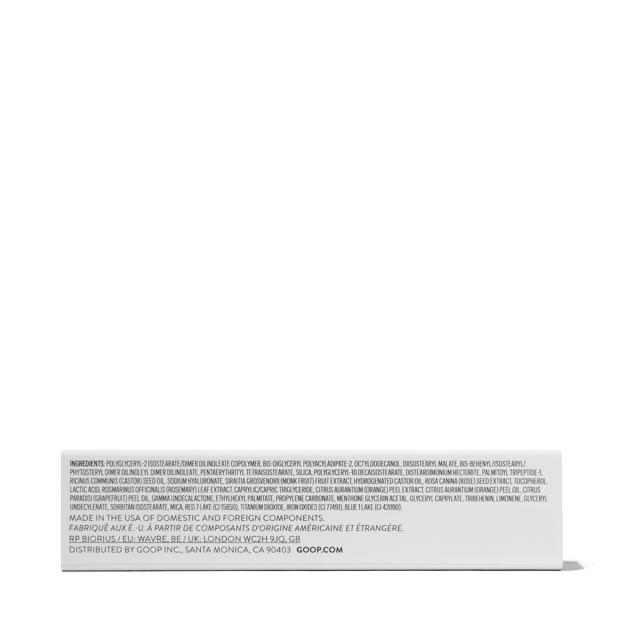 goop Beauty Hydra-Barrier Gel Gloss gloss finish on lips and shine.