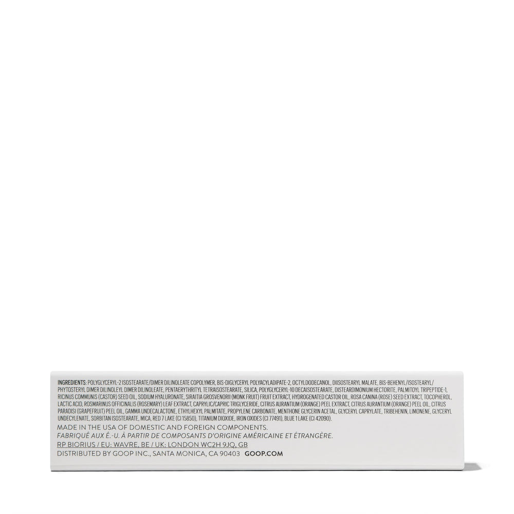 goop Beauty Hydra-Barrier Gel Gloss gloss finish on lips and shine.