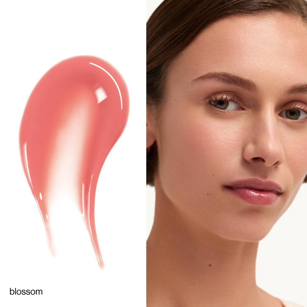 goop Beauty Hydra-Barrier Gel Gloss lip swatch Blossom shows sheer color.