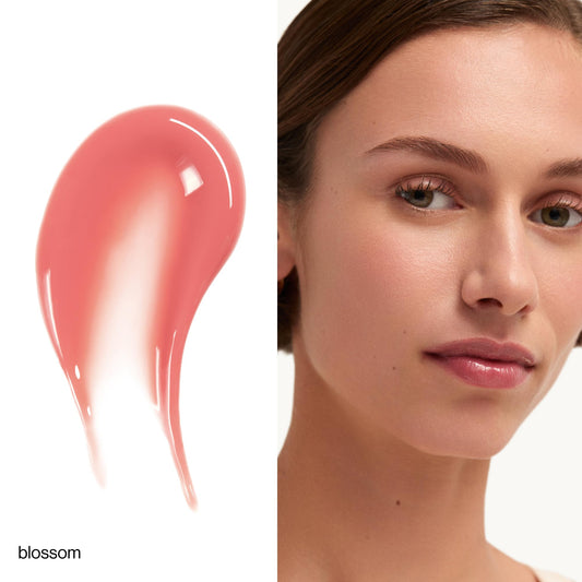 goop Beauty Hydra-Barrier Gel Gloss lip swatch Blossom shows sheer color.