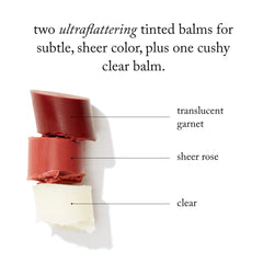 Goop Lip Balm Trio texture swatch showing cushiony finish