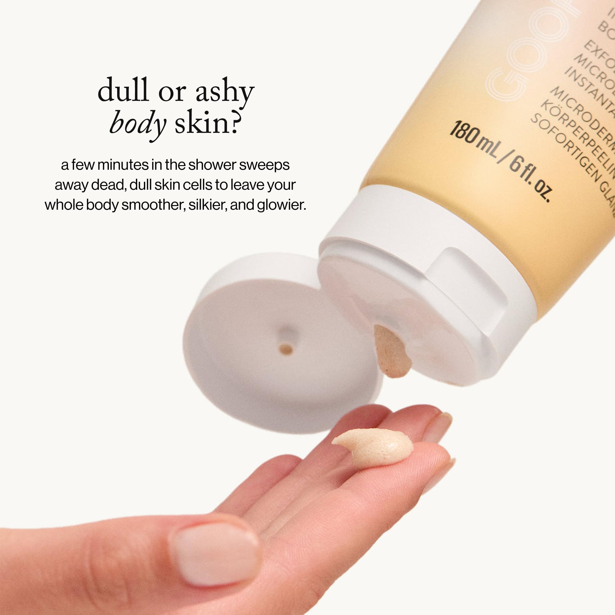 Goop Beauty Microderm Body Polish foaming-cleanse delivers refreshing cleanse in shower.