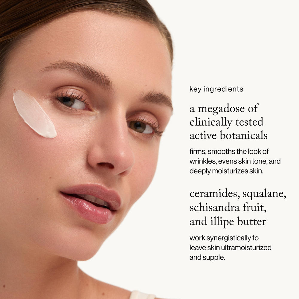 goop Beauty Nourishing Face Cream whipped texture demonstrates a soft, luxurious feel on skin.