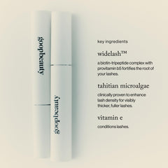 goop Featherlash lash density boost through Tahitian microalgae shown in close-up.