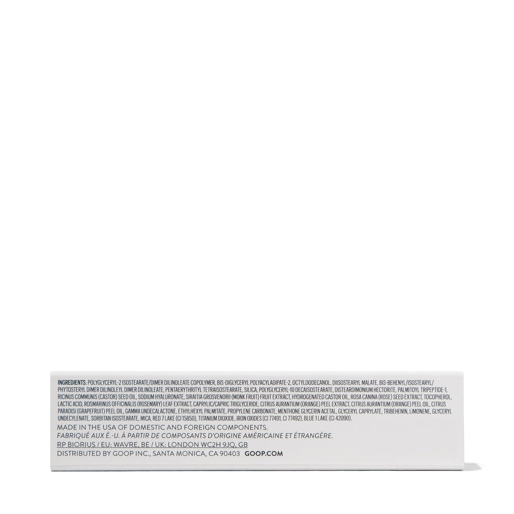 goop Hydra-Barrier gloss aroma hint of grapefruit for a refreshing experience.
