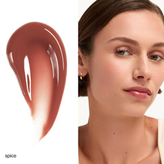 goop Hydra-Barrier Gel Gloss Spice texture swatch demonstrates sheer color and shine