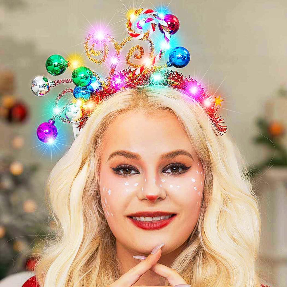 GORTIN holiday party headband dazzles with lively light effects.