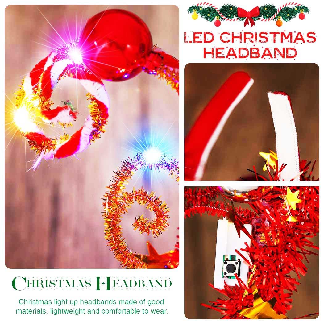 GORTIN Christmas accessory headband enhances costume looks with glow.
