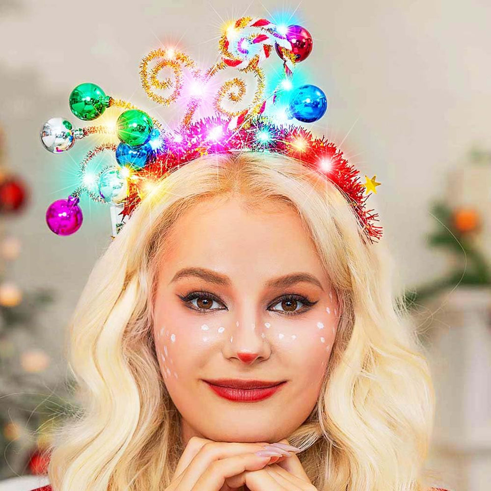 GORTIN light-up Christmas ball headband adds festive LED glow for celebrations.