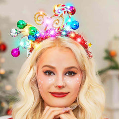 GORTIN light-up Christmas ball headband adds festive LED glow for celebrations.
