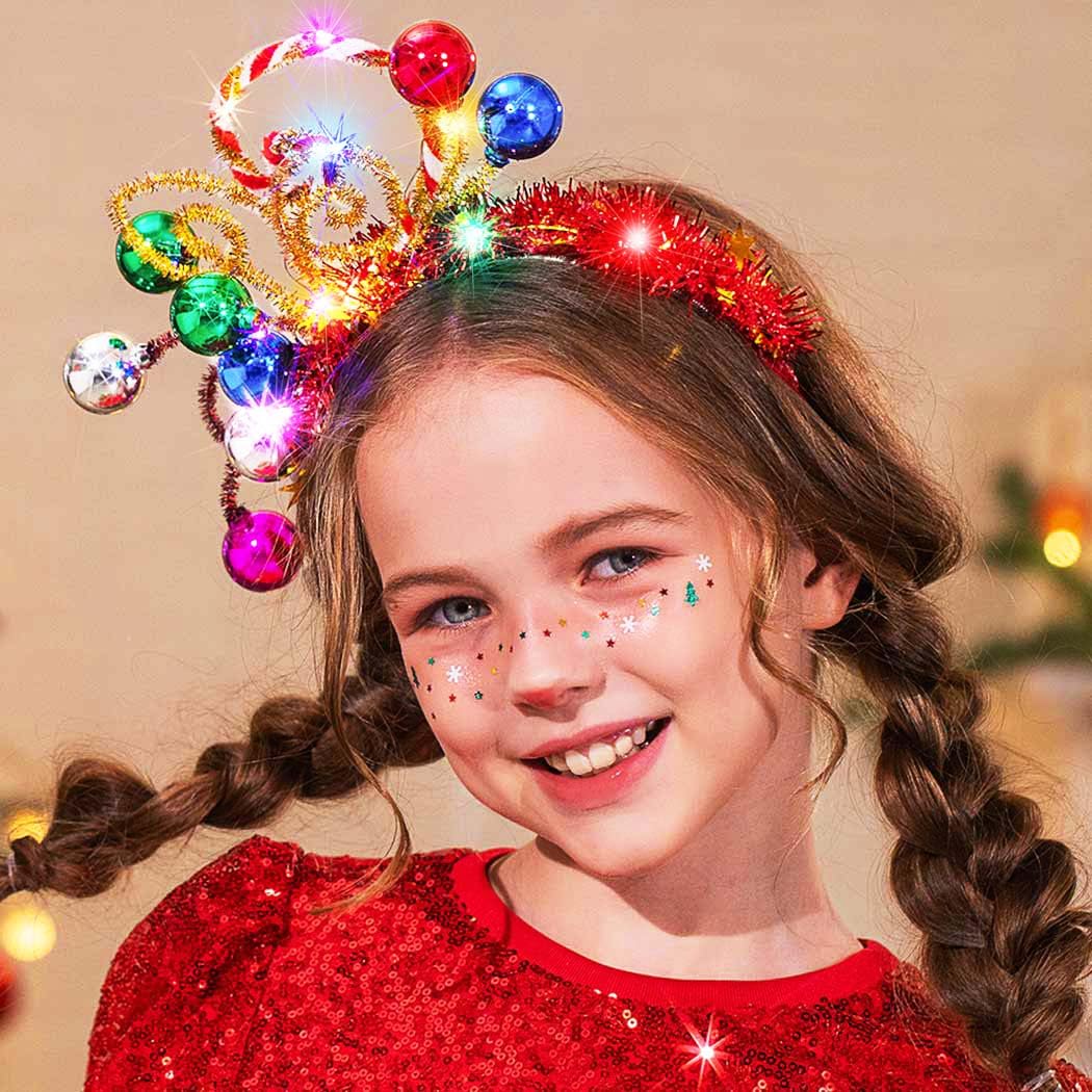 GORTIN women’s LED Christmas headband with three modes for parties.