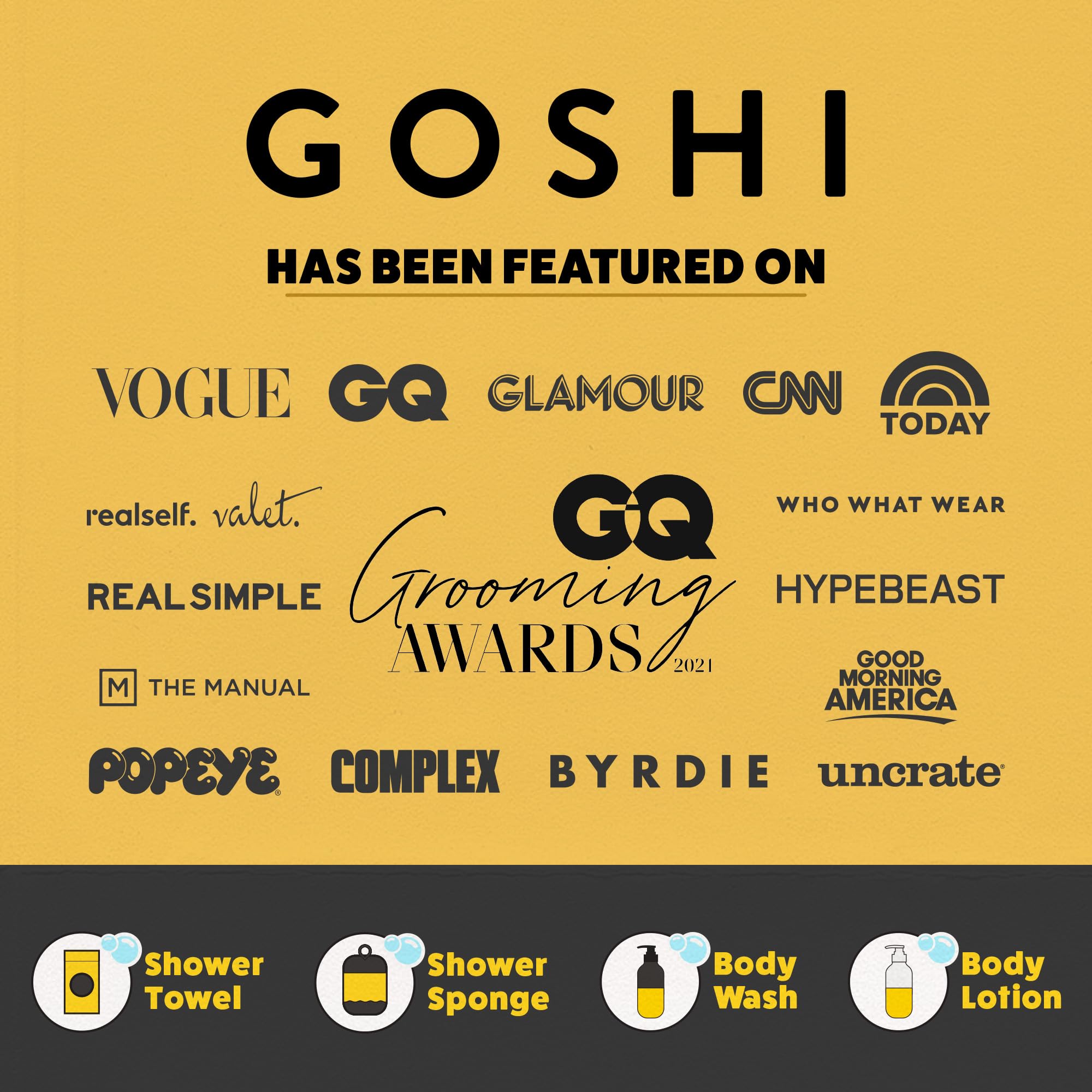 GOSHI made in Japan label signals premium Gunma origin.