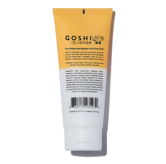 GOSHI lotion applied to arm shows quick absorption and soft skin.
