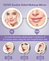 Gospire double-sided mirror with 1x and 10x magnification for detailed grooming.