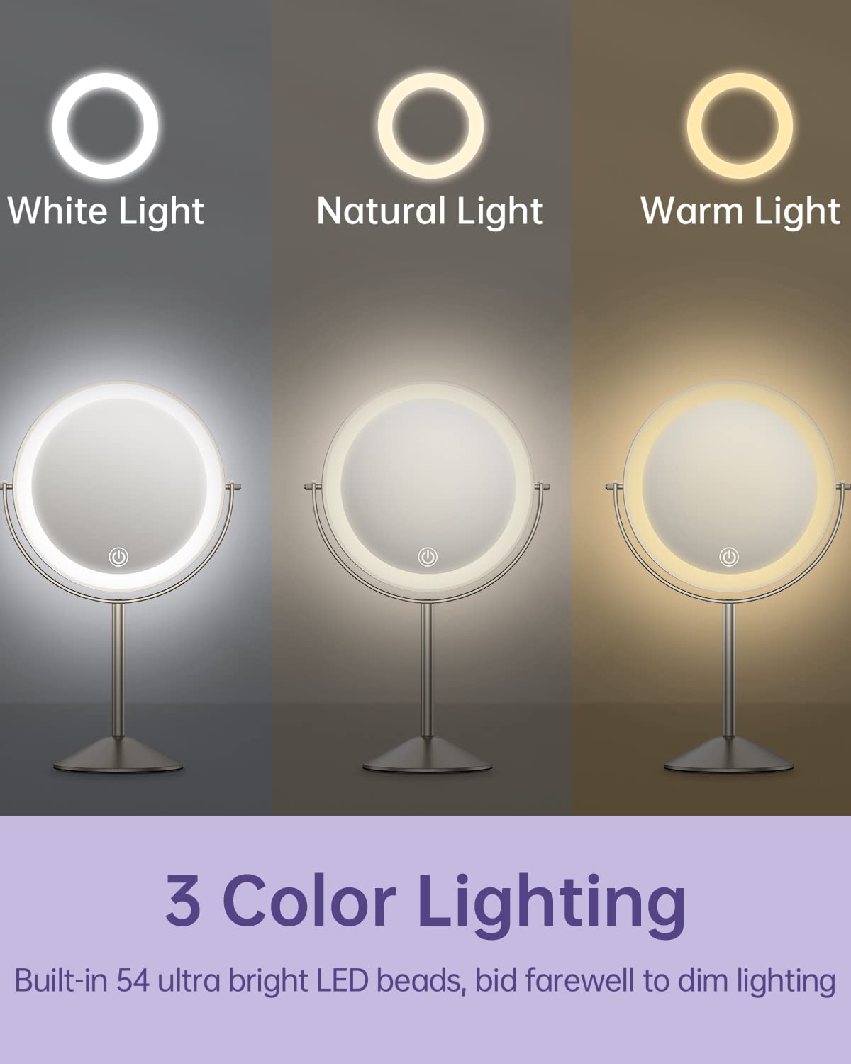 Gospire three-color lighting modes provide accurate visibility in any room.