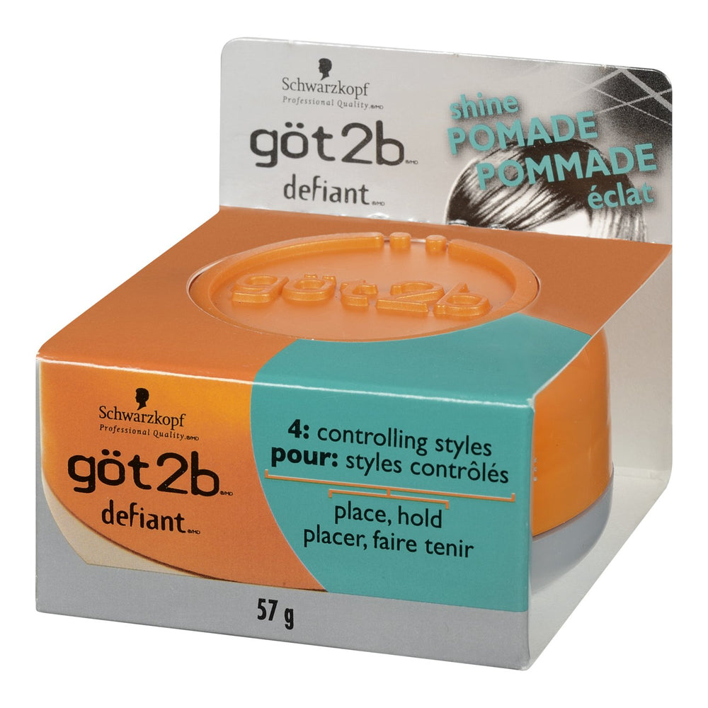 Got2b Defiant Define Pomade close-up shows defined hair texture and control
