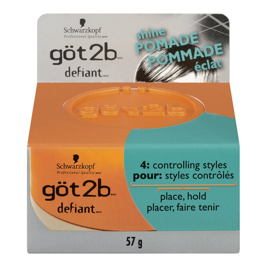 Got2b Defiant Define Pomade two-pack front packaging for versatile styling