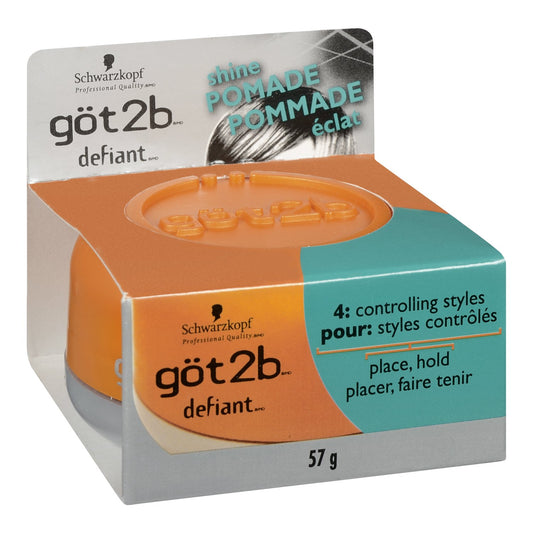Got2b Defiant Define Pomade tubes in hand for easy, on-the-go styling