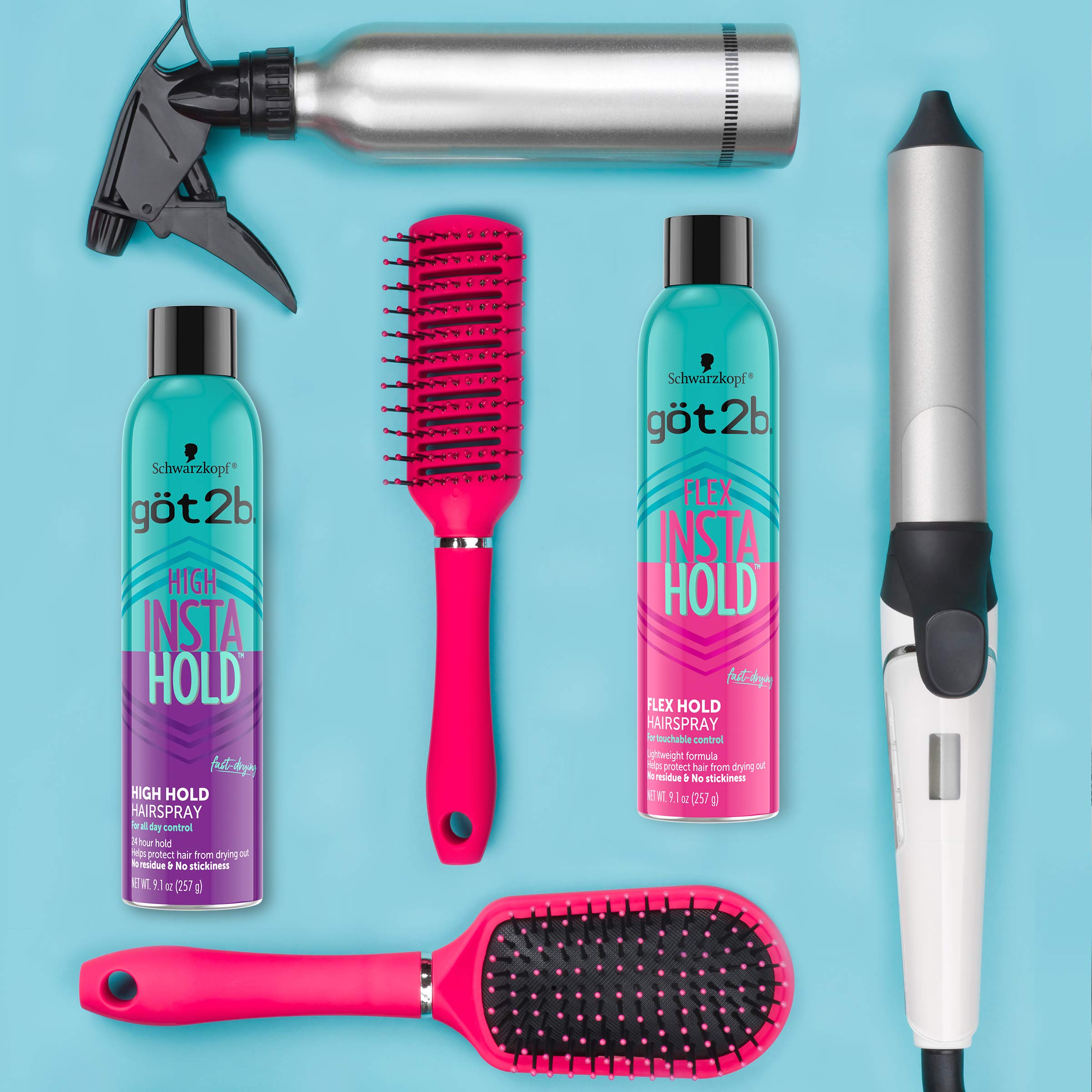 Got2b Insta Hold Flex can under light suggests quick-dry finish.