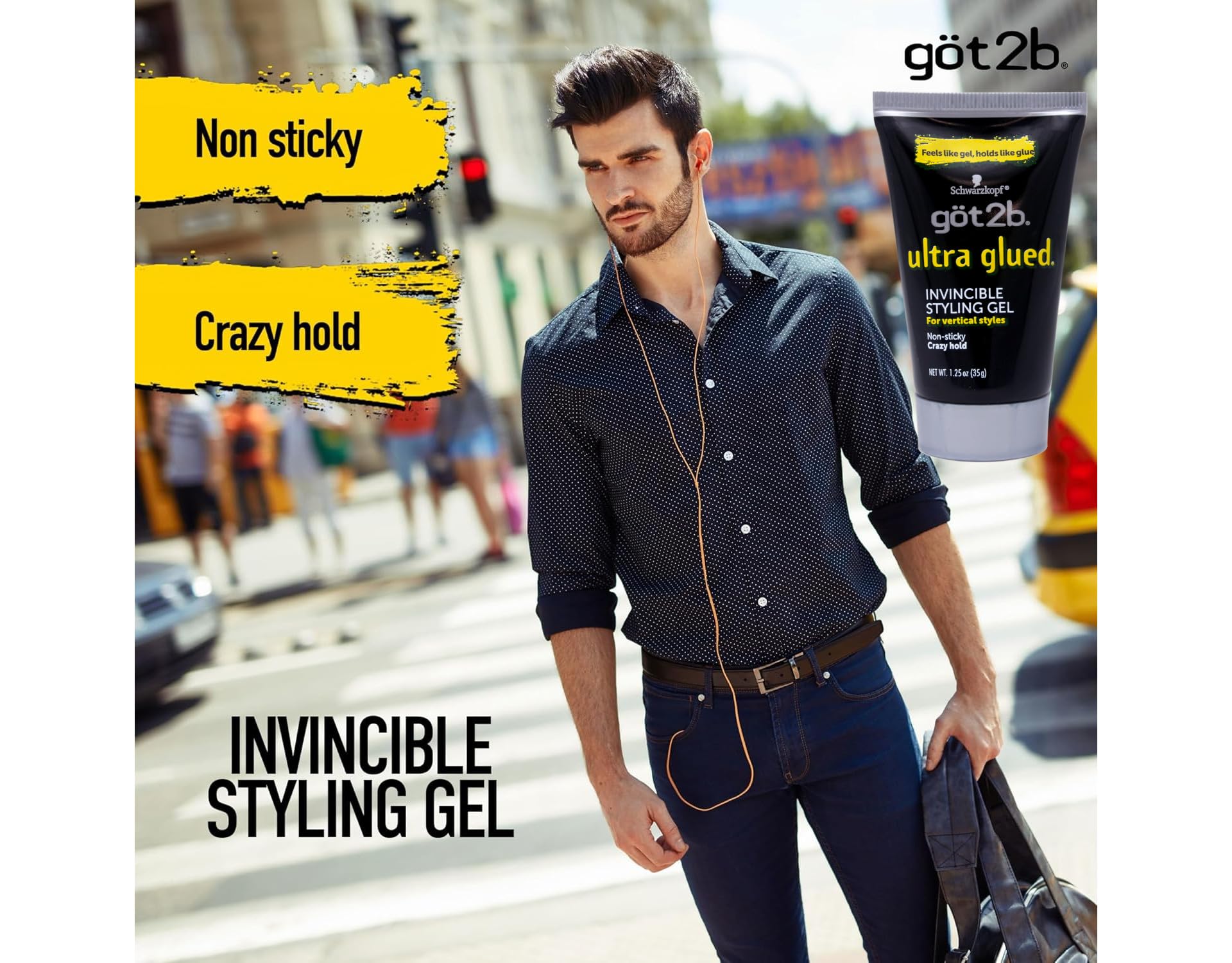 Got2B Ultra Glued Invincible Styling Gel 3-pack packaging highlights value