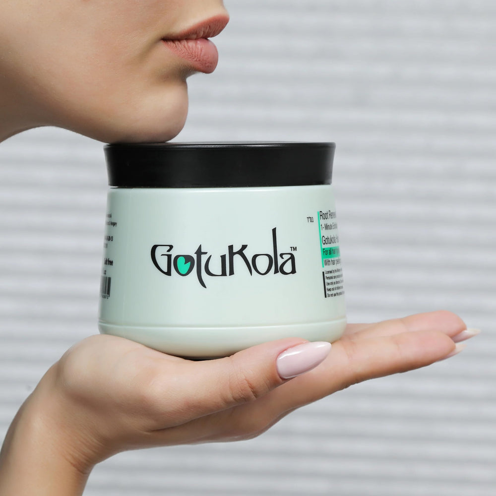 Gotukola color-treated hair after use showing gloss and softness.