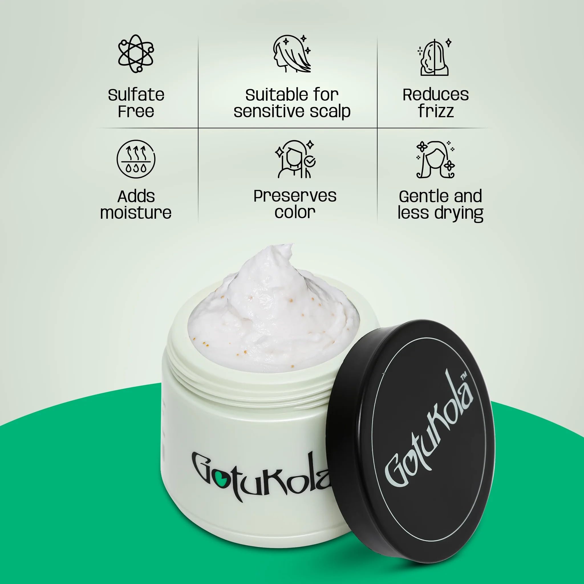 Gotukola hair care routine step image demonstrating quick 60-second treatment.