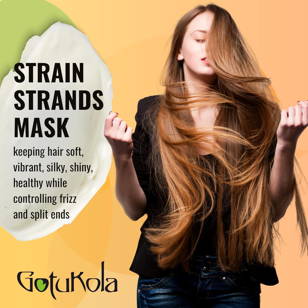 Gotukola Keratin mask texture swirl—silky finish and frizz reduction.