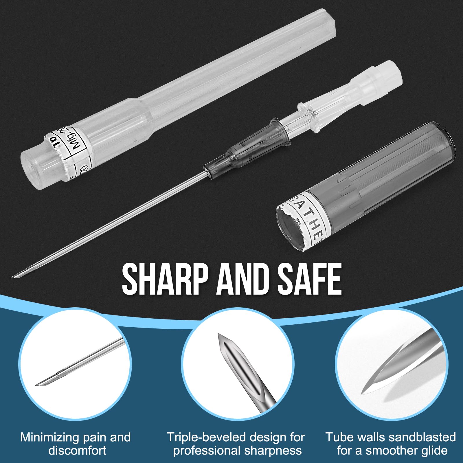 Gouevn vacuum-sealed packing of 50 needles ensures cleanliness.