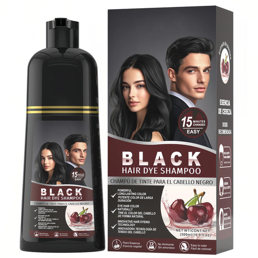 gowwim Black Hair Dye Shampoo bottle ready for instant gray coverage