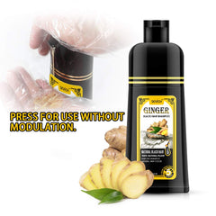 Gowwim Ginger Black Shampoo Dye color result on hair.