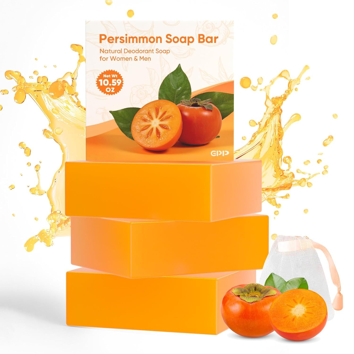 GPP Persimmon Soap Bar 3.53 oz each for everyday use.