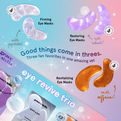 Grace & Stella eye patches applied under eyes for a brightening look.