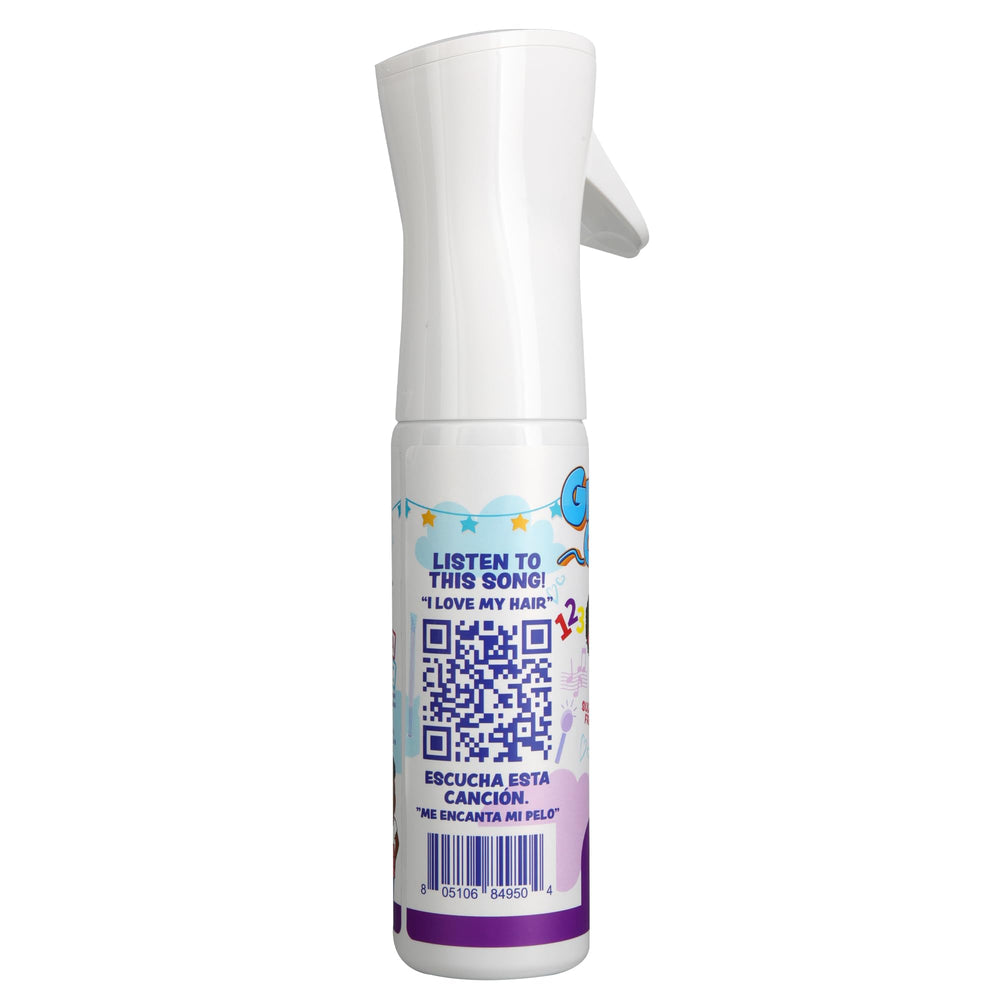 Gracie's Corner Rice Water Leave-In Mist on dry hair for frizz control and shine.
