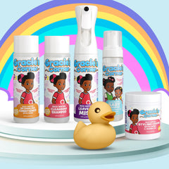 Gracie's Corner Rice Water Leave-In Mist on towel-dried hair for easy detangling.