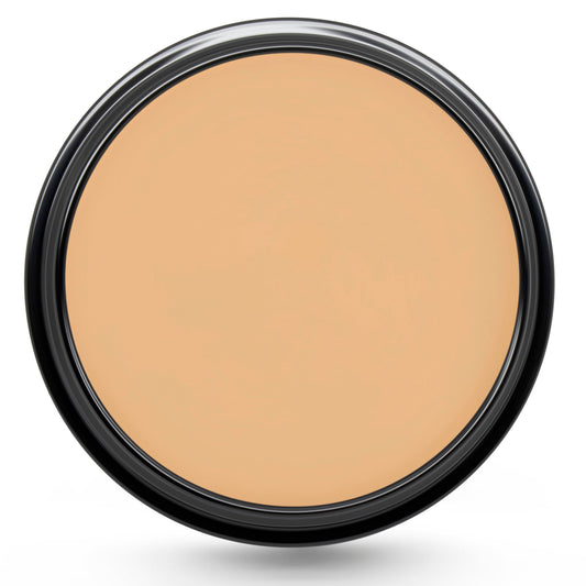 Graftobian HD Glamour Creme Foundation Sweet Toffee bottle shows weightless coverage for all day wear