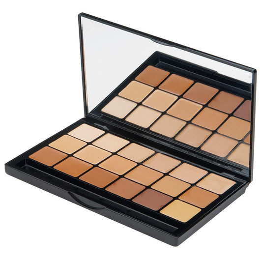Graftobian HD Glamour Creme Foundation Warm Palette closeup with 18 warm shades for HD photos