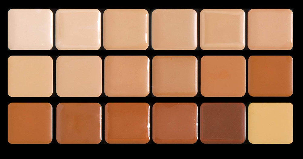 Graftobian swatch card displaying warm shades from the Glamour Creme line
