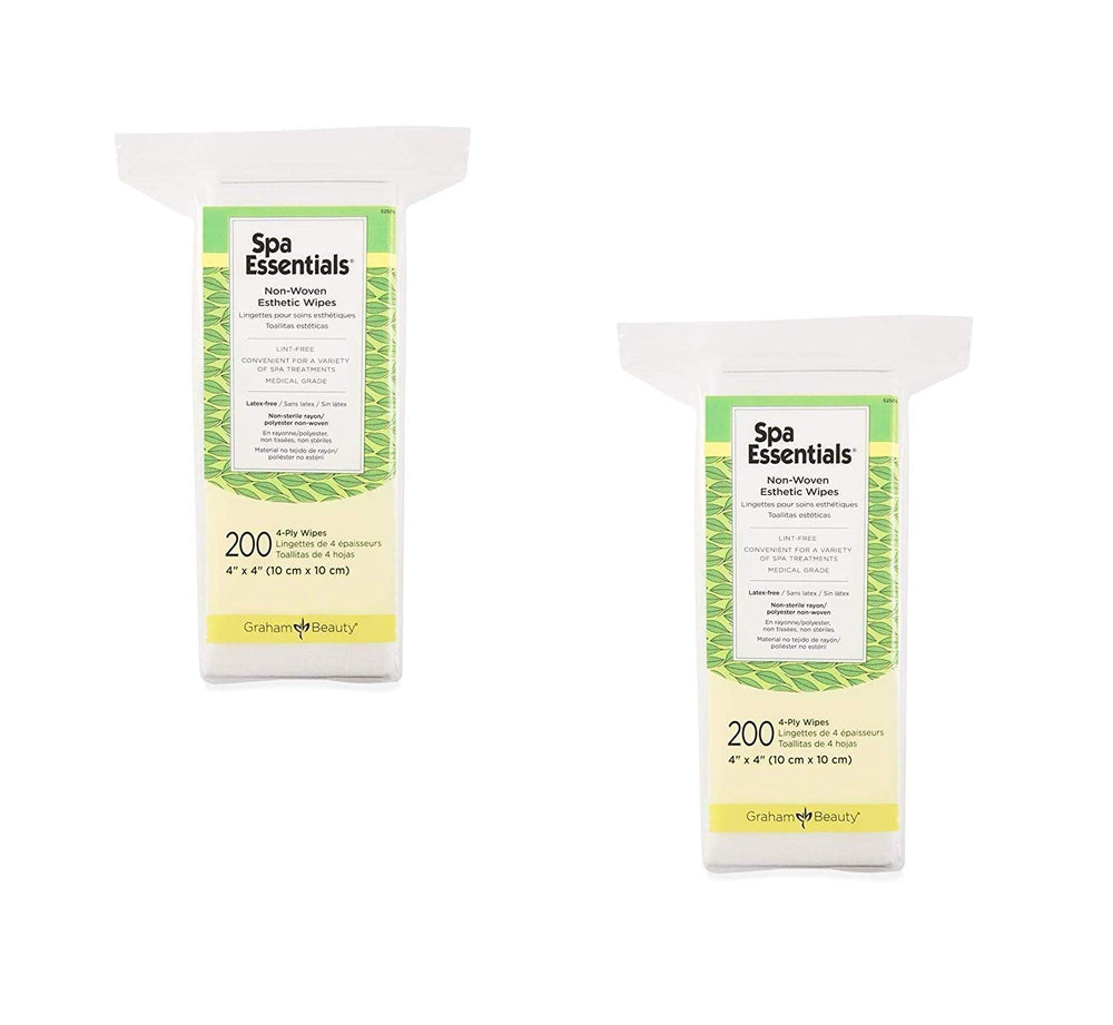 Graham Spa Essentials nonwoven wipes 4x4 bundle for facial prep and cleansing