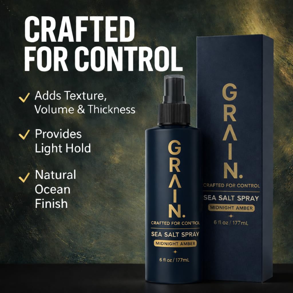 Grain Sea Salt Spray for Men finish offers a soft matte look without crunch.