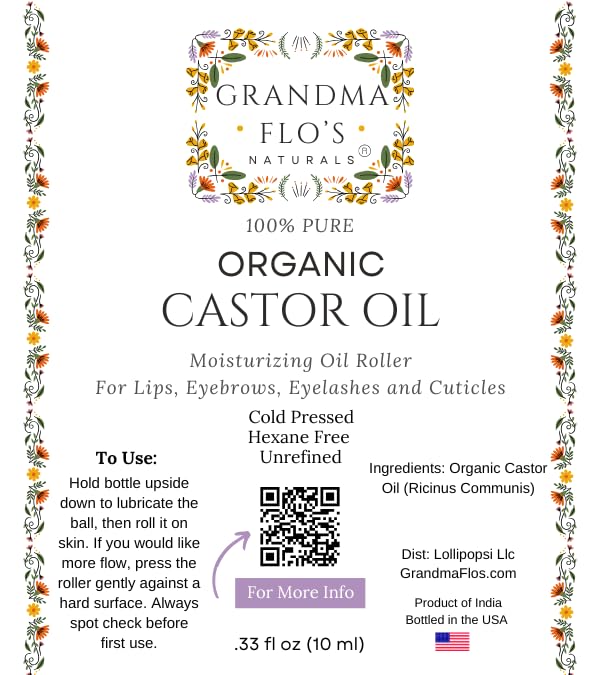 Grandma Flo's Naturals travel-size castor oil roll-on fits your purse