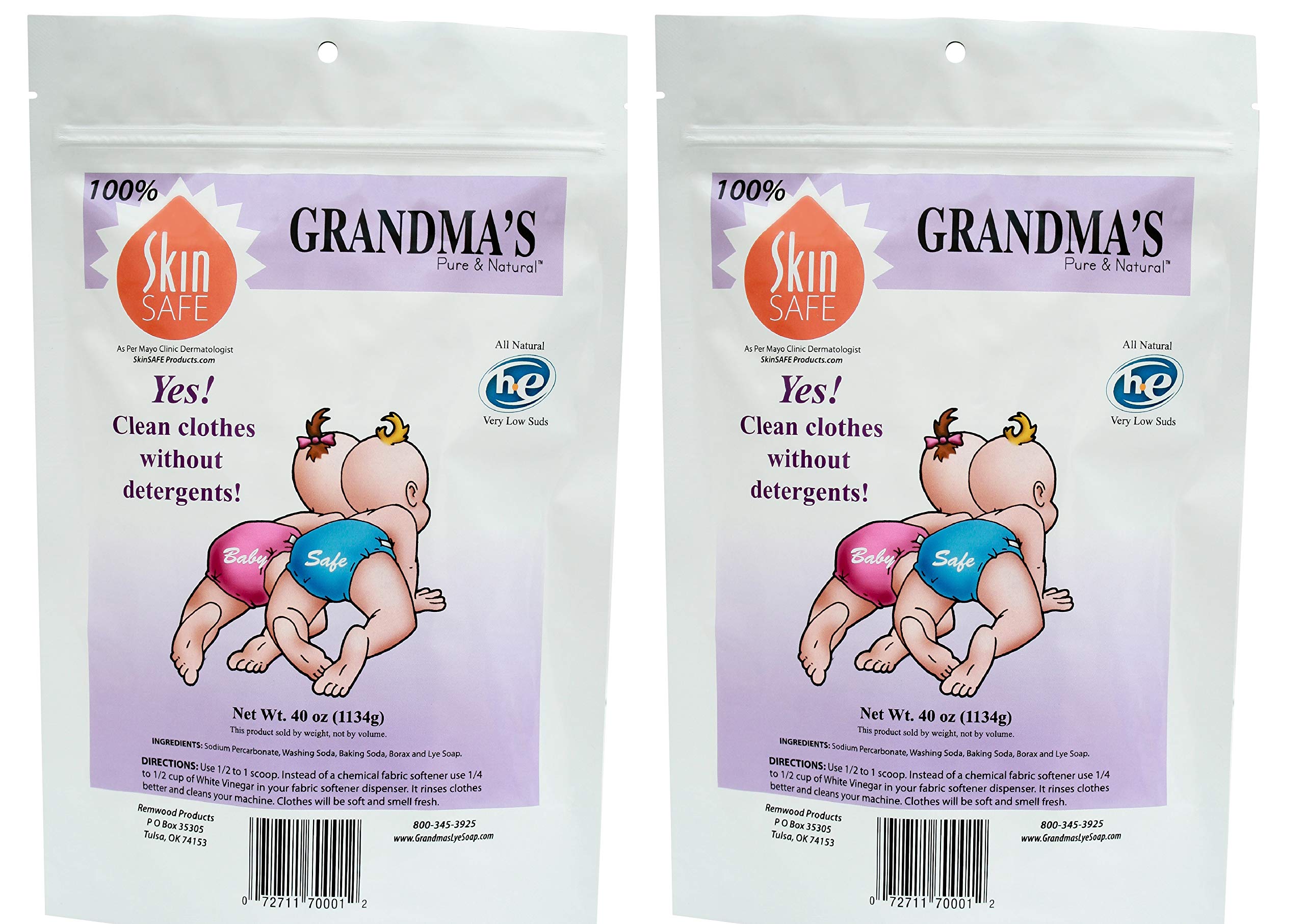 Grandma's Pure & Natural laundry soap bottle, unscented and gentle for sensitive skin