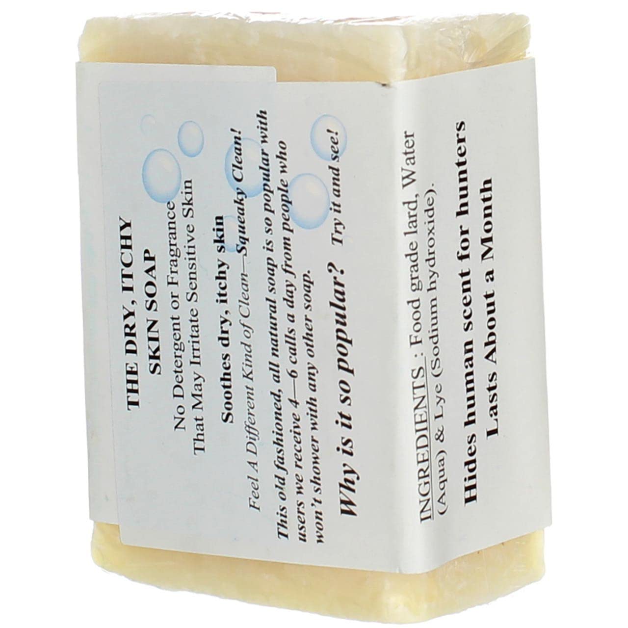 Grandma's Pure & Natural lye soap 6oz bars, texture close-up reveals natural character.