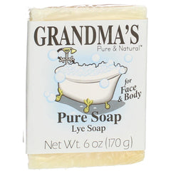 Grandma's Pure & Natural lye soap pack-3, product-pack shot shows value and convenience.
