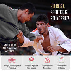 Grapple Guard soap nourishes with aloe and jojoba for comfortable post-training skin.