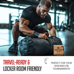 Mat-tested Grapple Guard bar fits easily in a gym bag.