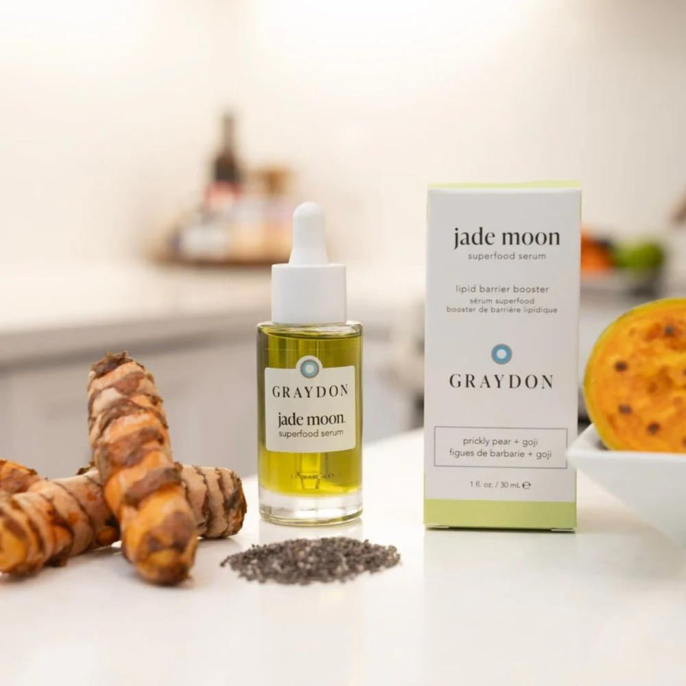 Graydon Jade Moon serum dropper pour demonstrating easy daily use