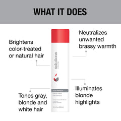 GREAT CLIPS Solutions Violet Shampoo on color-treated or natural hair for tone maintenance