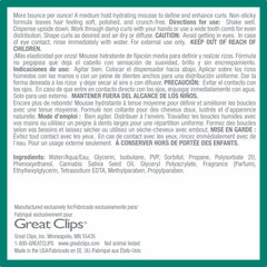 Great Clips Solutions Curl Whipped Mousse adds shine and controls frizz.