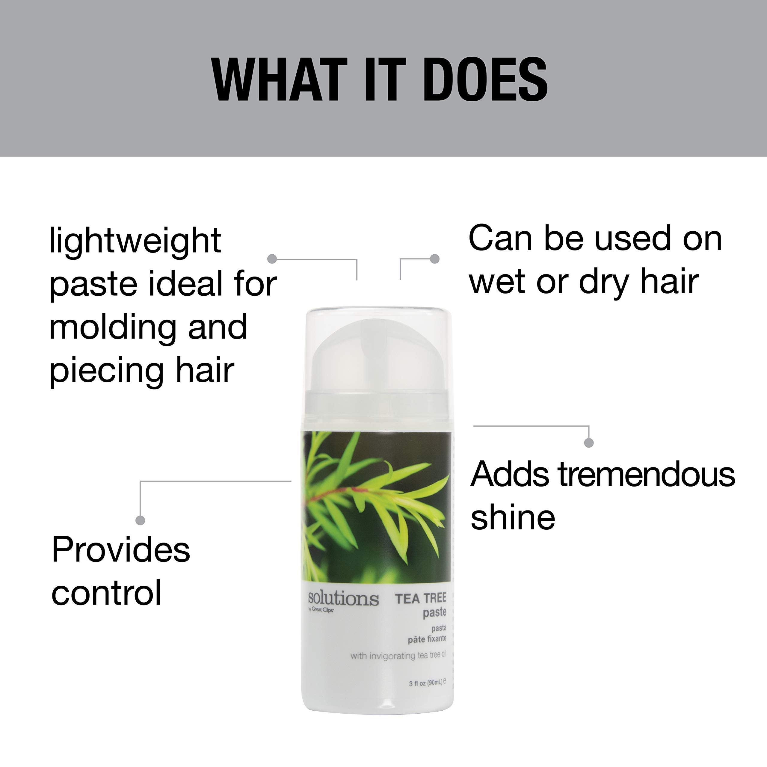 Great Clips Tea Tree Paste delivers high shine for polished styling